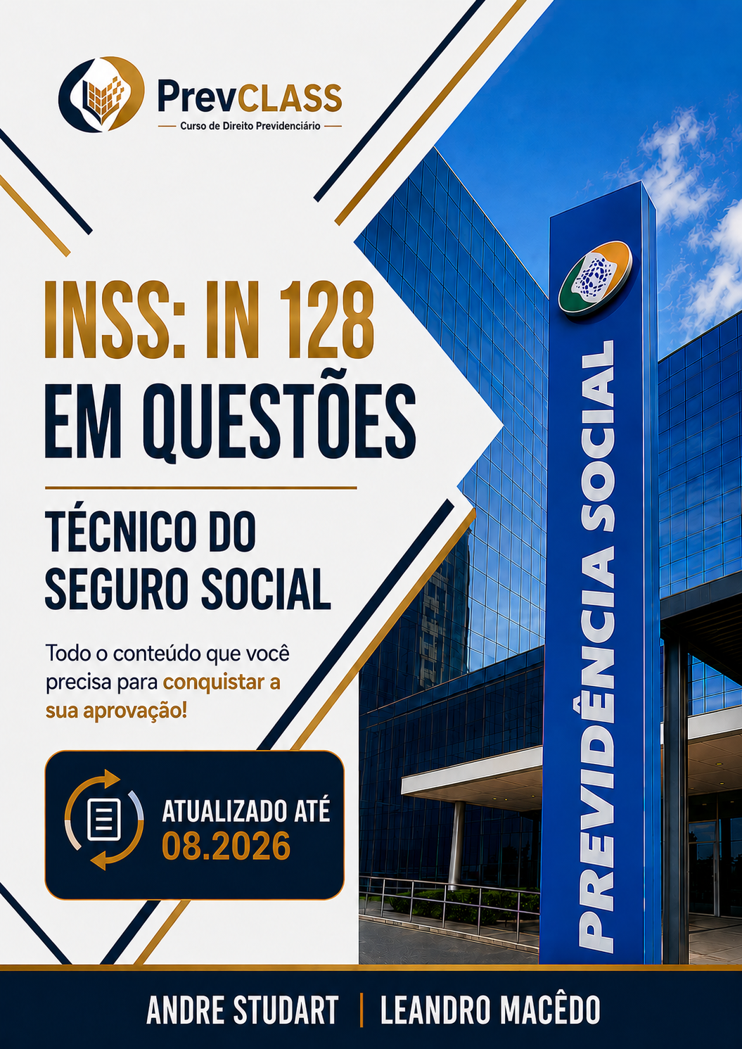 Capa do livro INSS: IN 128 em Questões 2026, Técnico do Seguro Social